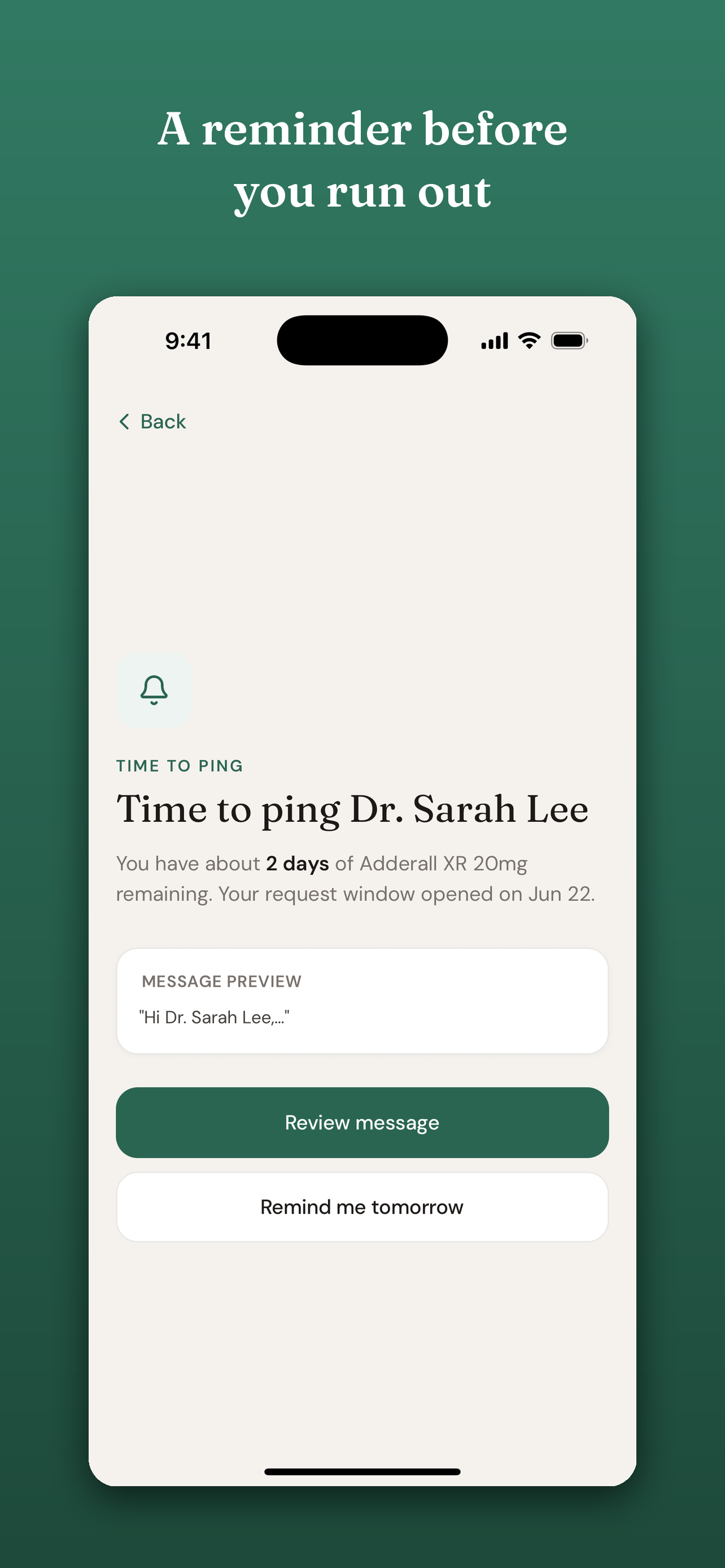 ScriptPing reminders screen